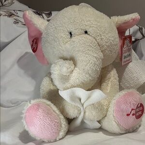 Cuddle Barn Pink and Cream Elephant Plush